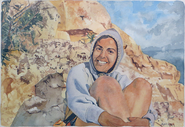 “Marilyn at the Grand Canyon” Watercolor on paper –  NFS