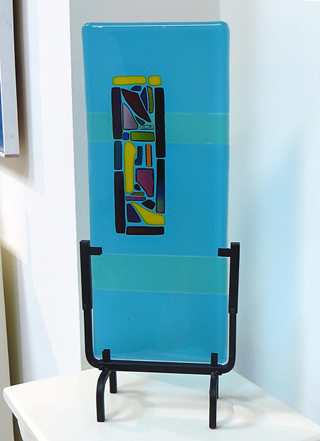 Ellen Rebarber    “Asian Influence”  Fused transparent glass with dichroic glass