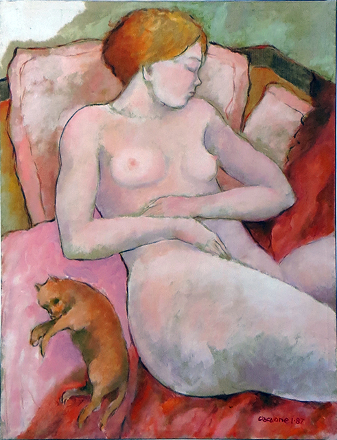 Bill Giacalone  “Cat Nap”  Oil on canvas