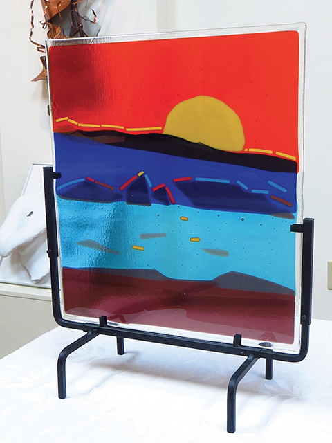 Ellen Rebarber   “Sunrise ”  Fused glass in many colors