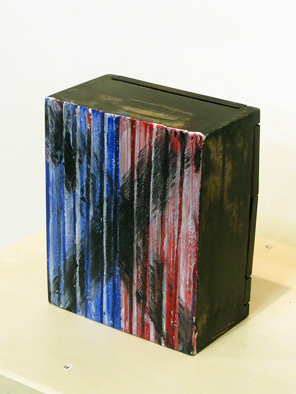 Pat Badt “Election 2016”  acrylic on paper mounted on wooden box