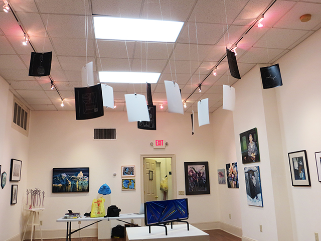 Patricia A. Bender “The Rhythm of Geometry” hanging installation of photogram artists proofs
