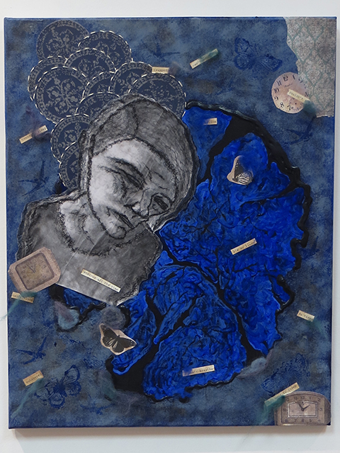 Christy O’Connor “Sleepless Nights” mixed media, painting