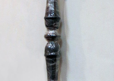 “Spindle”   spindle painted gray wrapped in plastic, 2.5” x 2.5” x 28”  $160.00