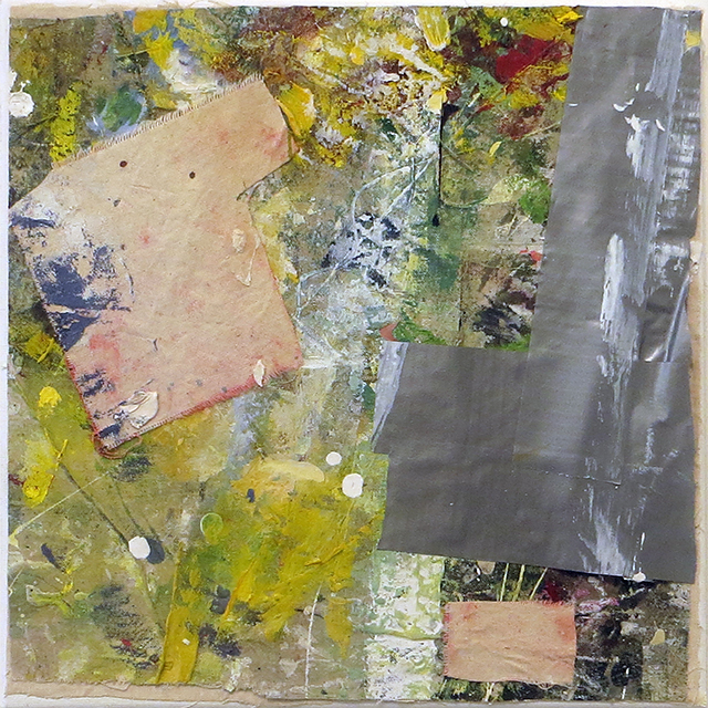 “Control” mixed media abstract collage 12” x 12”, $150.00