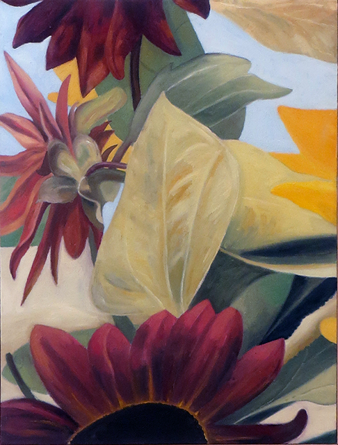 “Elizabeth’s Saturday Bouquet # 2” oil on canvas30”H x 24” W, SOLD