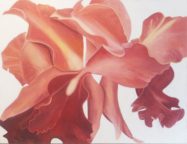 “Orchid # 2” oil on canvas,  32” H x 42” W, SOLD