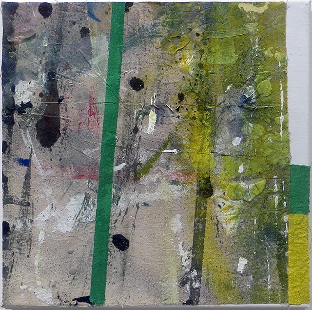 “The Last Mistake”  mixed media abstract collage 12” x 12”, $150.00