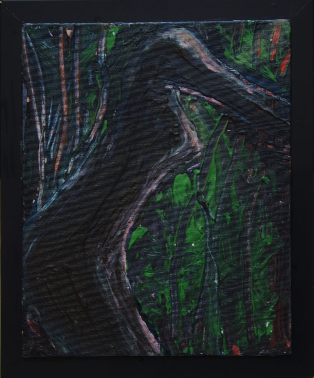 Rita Herzfeld “Figure in the Forest” acrylic on canvas board
