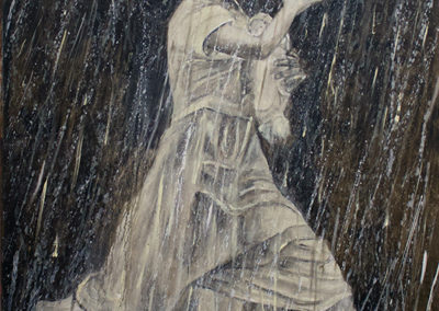 Michele Guttenberg “Running in the Rain”  oil on canvas