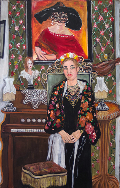 Michele Guttenberg “Michele as “Frida” acrylic on canvas