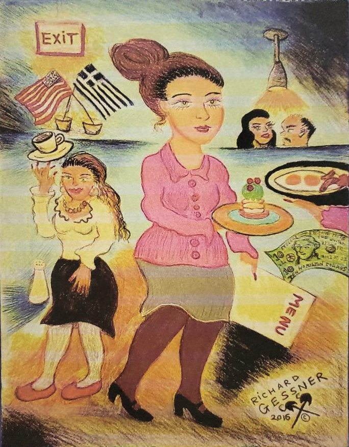 “Waitress” Richard Gessner SOLD. In collection of Randall Bass ESQ.