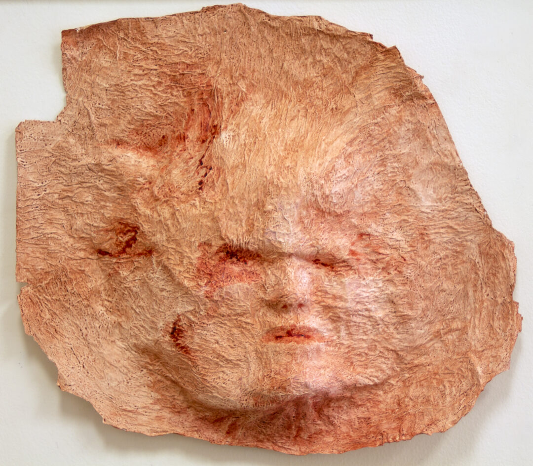 Robert Kosinski “Untitled Relief (pink), Papier-mâché, toilet tissue, PVA adhesive, acrylic, 15”H x 18”W x 2½”D  –  $350.00