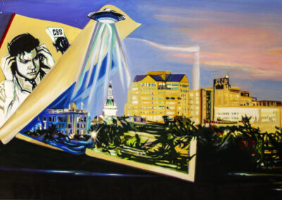 Maria Mijares “Discernment..War of the Worlds” acrylic on board, $4,500.00