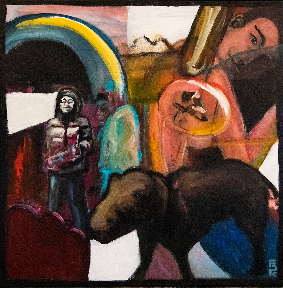 “Four Bears” – 28″ x 28″ unframed – acrylic on canvas – $425.00