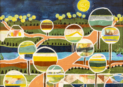 Laura Spector “Calm Night in the Park or Where Do I Land?” Acrylic on canvas $175.00