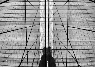 Parvathi Kumar “Looking Up and Looking Down (on the Brooklyn Bridge)” photography $295.00
