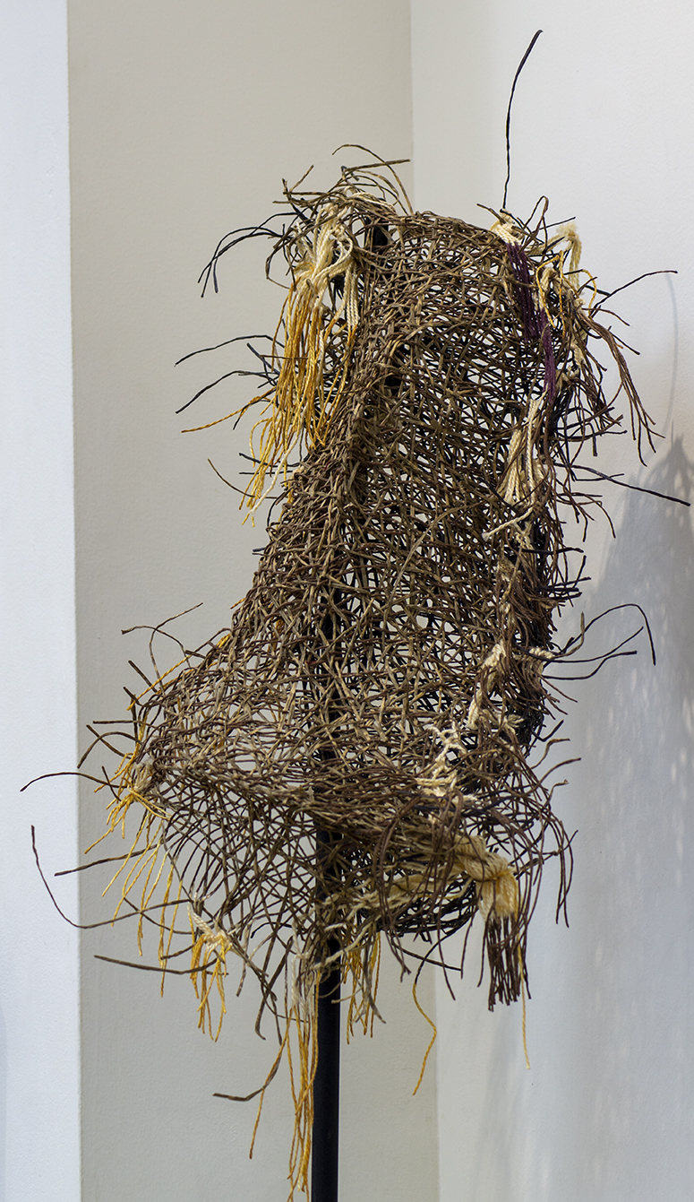 Stacy Bogdonoff “Shelter 20” cotton, wire, paper, lacquer, sculpture $2,000.00
