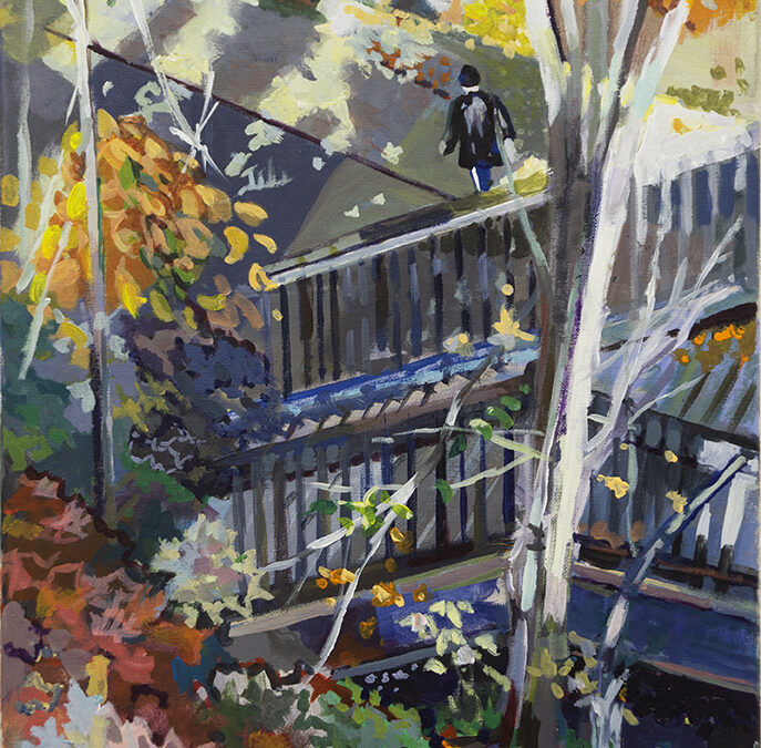 Steven Epstein “Overlooking the Greenway” acrylic on canvas, $125.00