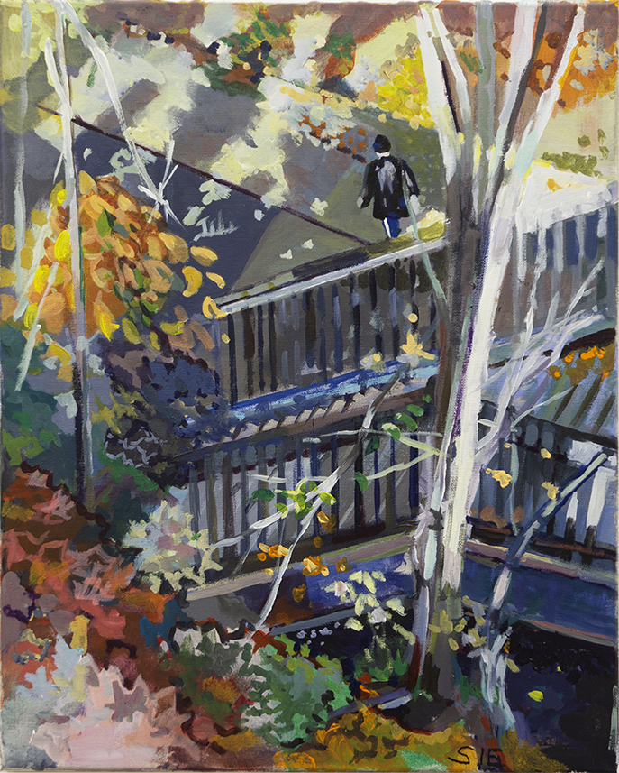Steven Epstein “Overlooking the Greenway” acrylic on canvas, $125.00