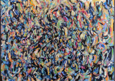 Rita Herzfeld – “FEVERISH STROKES”, acrylic on canvas, 36” H x48” W, 2020, SOLD