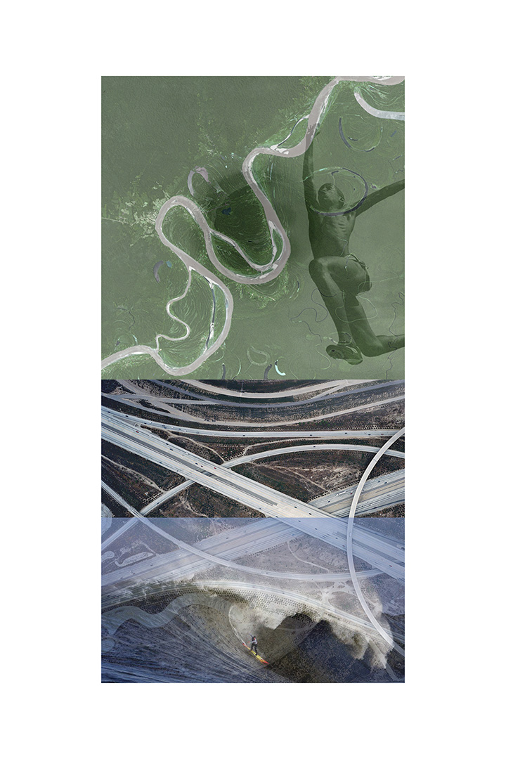Lisa Gordon Cameron “Splash” digital collage, 20” W x 30” H, 2019, $225.00