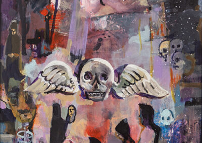 Steven Epstein  “Descending Souls” acrylic/marker 20”H x 16”W, 2023, $125.00