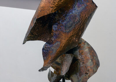 Ellen Rebarber “I Once Was Underground” Copper sculpture on wood base, 16”W x 32”H x10”D, $650.00