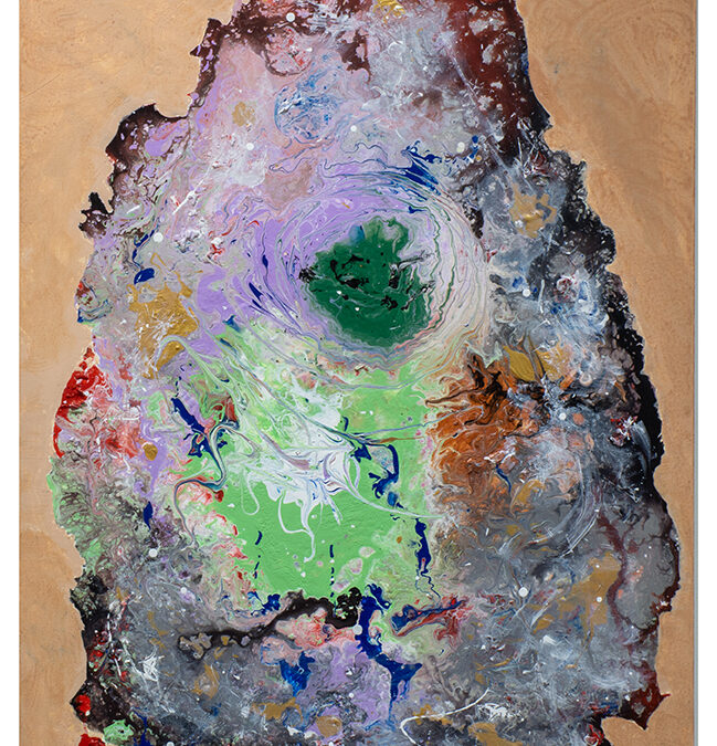 John Marron  “Cosmic DNA”, acrylic, 24”W x 36” H. 2023 $1,000.00