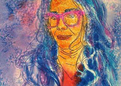 Jana Ortiz “Chromatic Reflections: a fluid self portrait”, watercolor, 12”W x16”H – $100.00