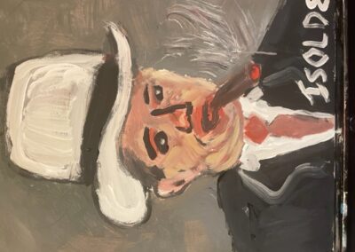 Richard Isolde “The Boss” acrylic on canvas, 16”w x 20”H – $200.00